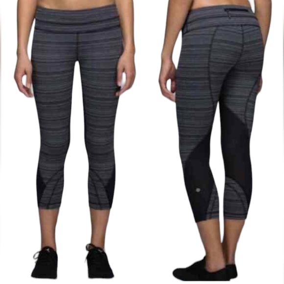 Lululemon Run Inspire Crop II Cyber Stripe - Picture 1 of 6
